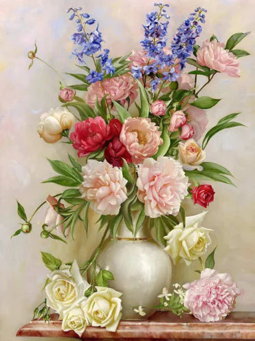 Flower Vase, Diamond Painting, Decorative Art