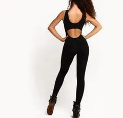 Sleeveless Jumpsuit with Mesh Yoga Pants (One Set)