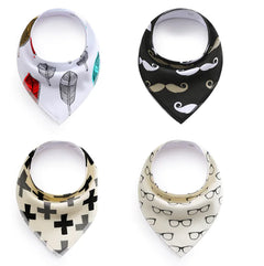 4-Pack Double Layer Fleece Baby Bibs