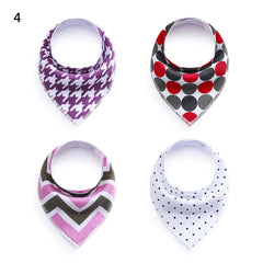 4-Pack Double Layer Fleece Baby Bibs
