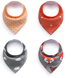 4-Pack Double Layer Fleece Baby Bibs