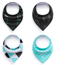 4-Pack Double Layer Fleece Baby Bibs