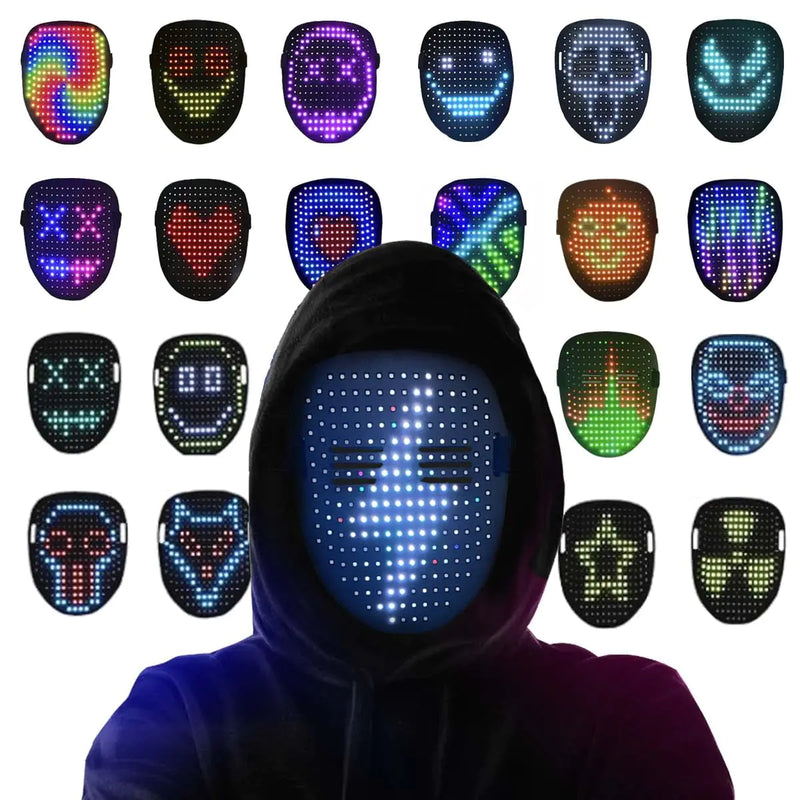 COKOTEE Led Mask Light up Mask with Gesture Sensing Face