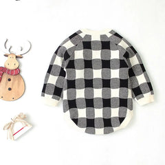 Autumn Long Sleeve Baby Bodysuit with Reindeer Print