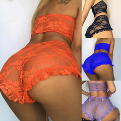 Lace Bralette and Panty Set - Sheer and Ultra-Thin
