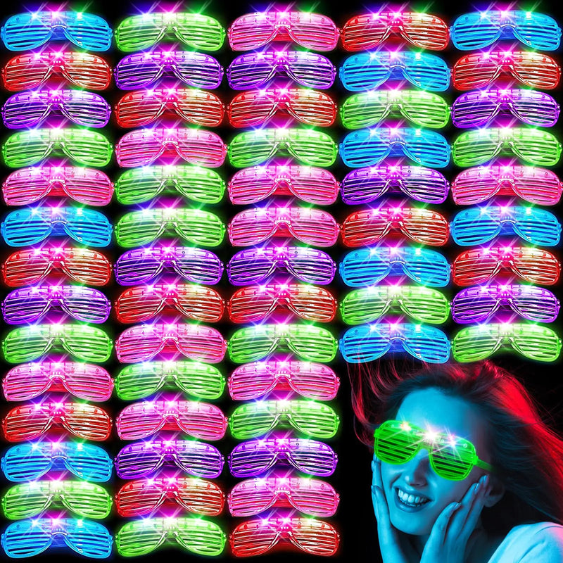 SHQDD 60Pack LED Glasses 5 Colors Light Up