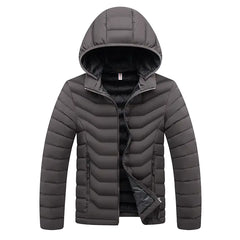 Men's Winter Casual Hooded Parka Jacket with Detachable Hat