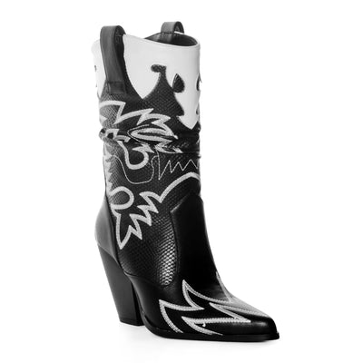 ANN CREEK Womens Cowboy Boots Mid Calf Embroidered Western Boots Size 10