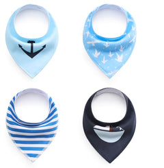 4-Pack Double Layer Fleece Baby Bibs