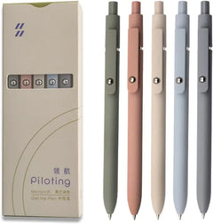 Gel Pens, 5 Pcs 0.5mm Black Ink Pens Fine Point