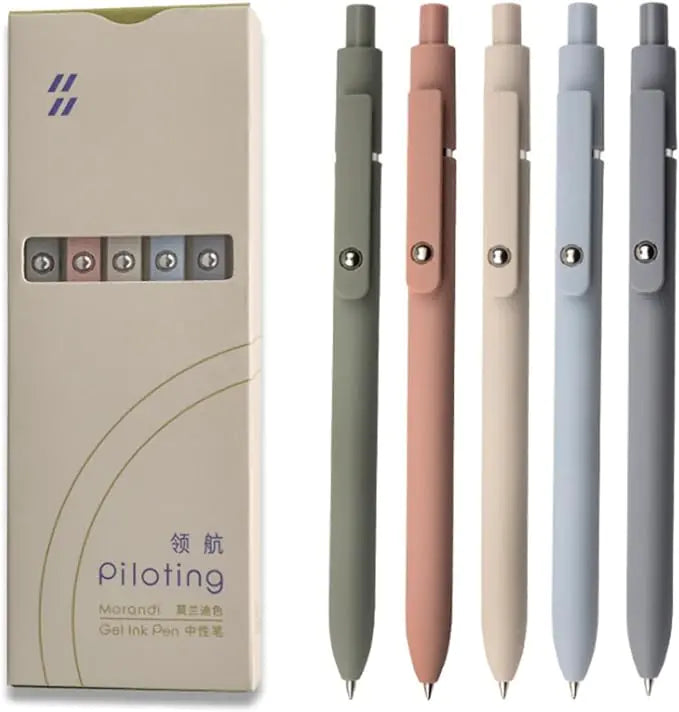 Gel Pens, 5 Pcs 0.5mm Black Ink Pens Fine Point