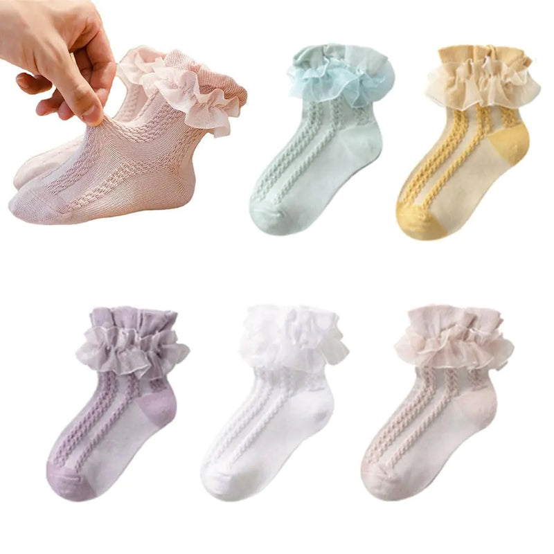 WATOCHE Baby Toddler Girls Ruffle Lace Socks