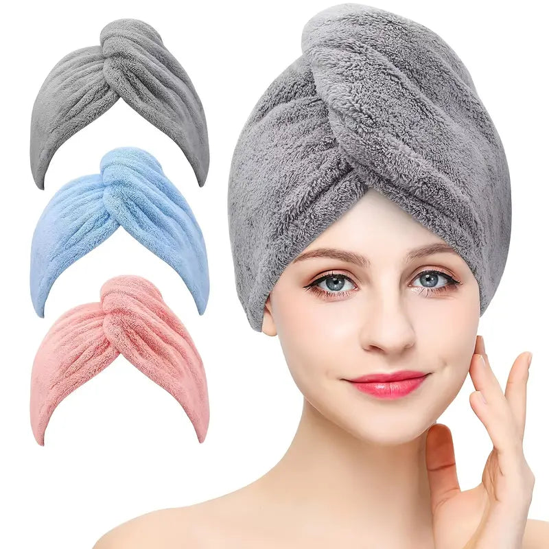 Quick Dry Coral Fleece Hair Dryer Cap and Towel
