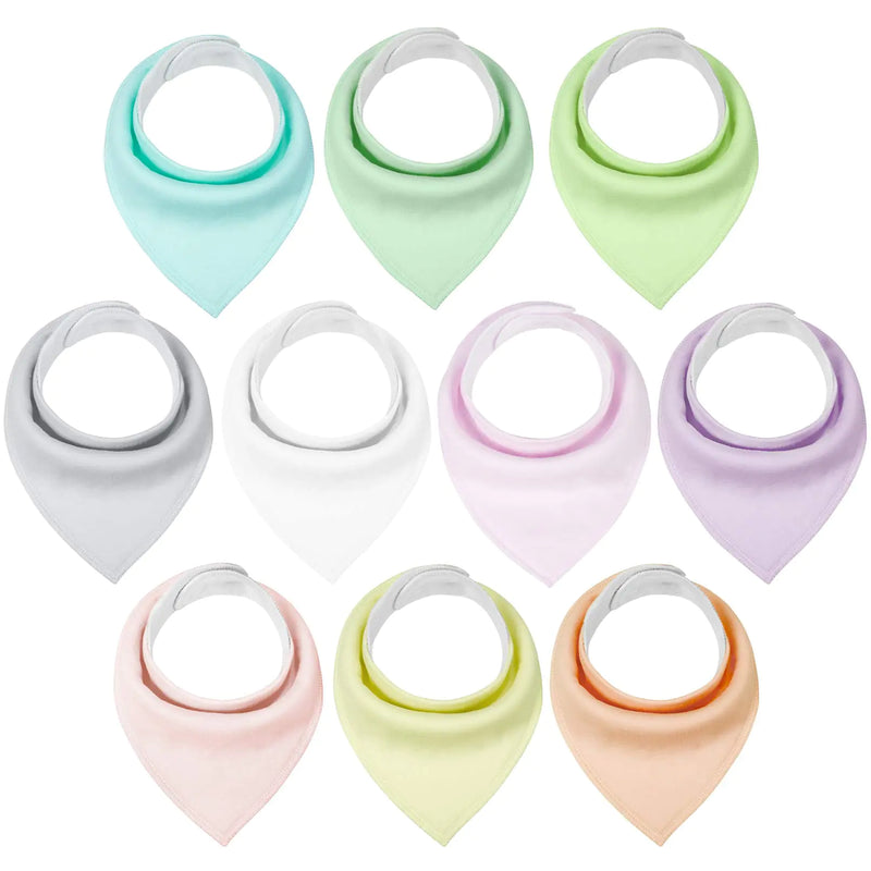 Yoofoss Baby Bibs 10 Pack Soft and Absorbent Baby Bandana Drool Bibs