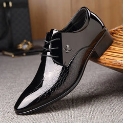 Shiny Lace-Up Fashion Dress Shoes