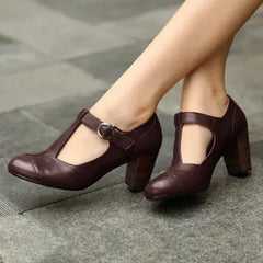 Summer High Heels with Buckle Strap for Women