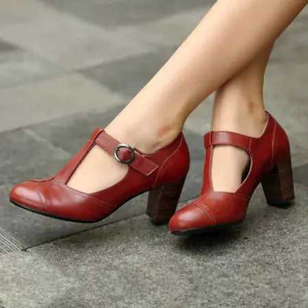 Summer High Heels with Buckle Strap for Women