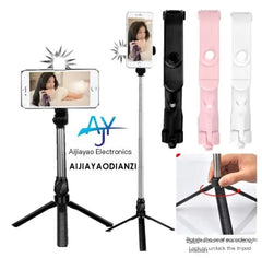XT10S Tripod Selfie Stick with Beauty Light & XT02P Mini Bluetooth Selfie Stick