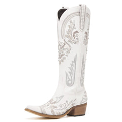 Western Cowboy Boots for Women Embroidered Rhinestones Size 10
