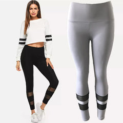 Legging Yoga Pants with Mesh Panel and Ankle Design