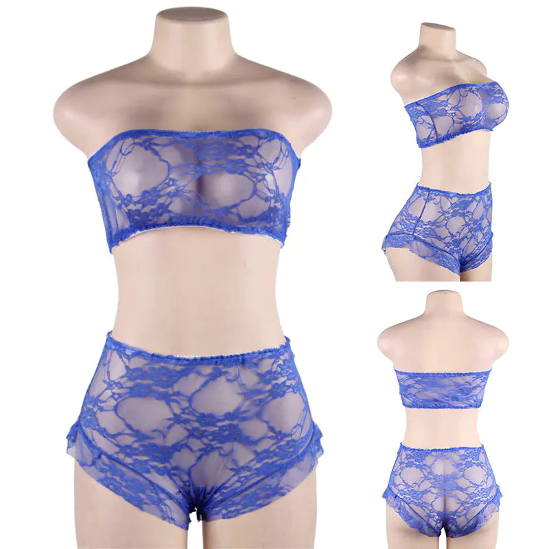 Plus Size Lace High Waist Multi-Color Panty Set