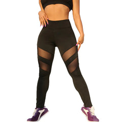 Fashionable Black Mesh Legging Pants for Women