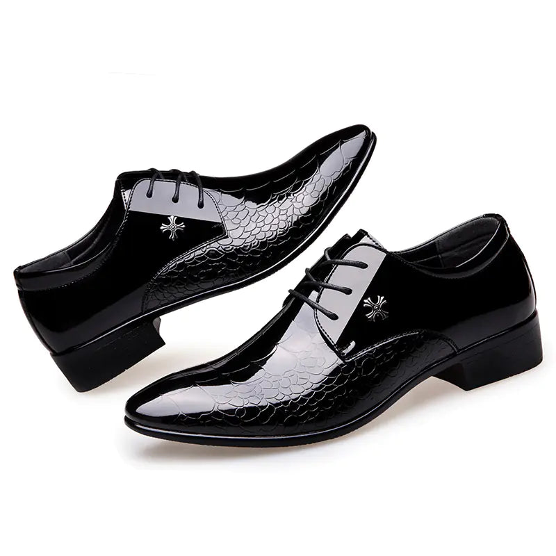 Shiny Lace-Up Fashion Dress Shoes