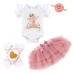 GRNSHTS Baby Girl Birthday Cake Smash Outfits My 1st Birthday