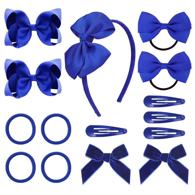 DEEKA Royal Blue 15 Pieces Hair Accessories Set