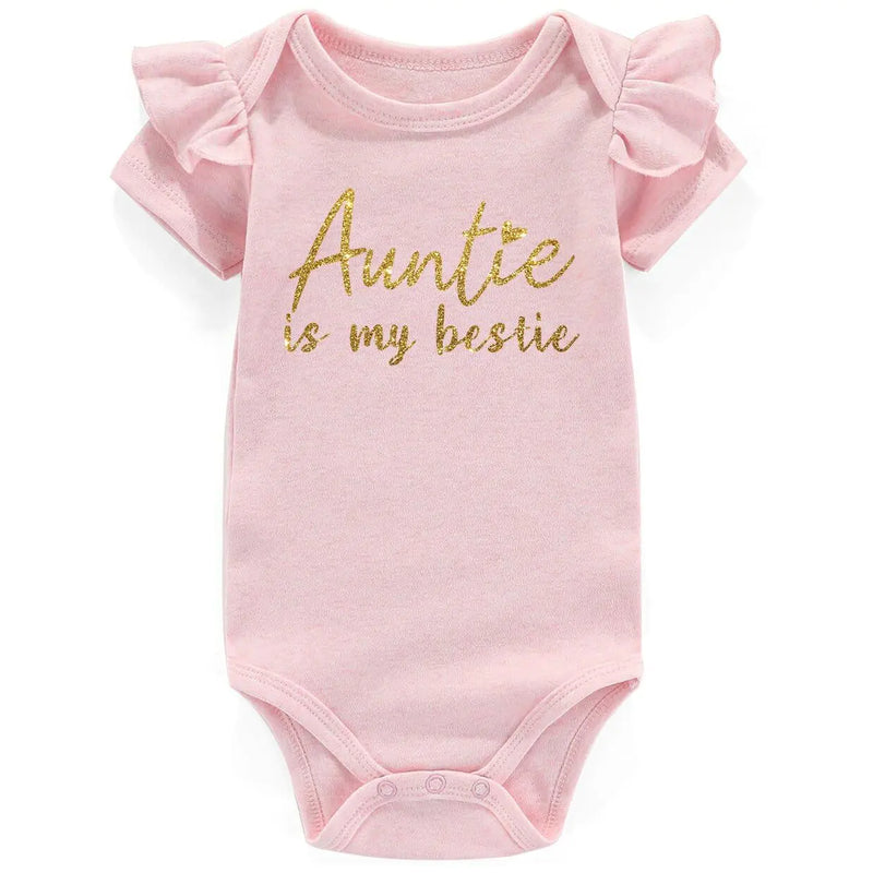 Auntie Is My Bestie funny gifts for newborn girls baby clothes
