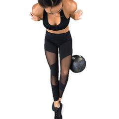 Fashionable Black Mesh Legging Pants for Women