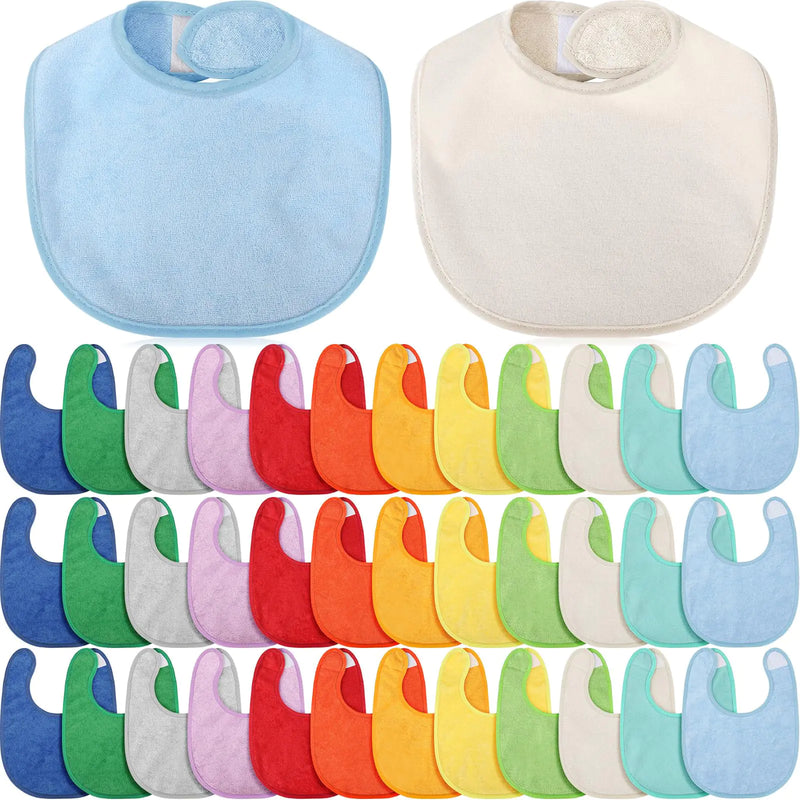 Jeyiour 36 Pcs Baby Bibs Bulk Terry Cotton Teething Bibs