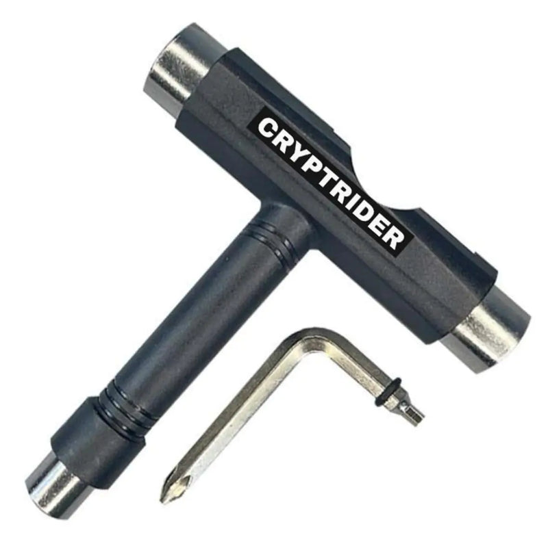 CRYPTRIDER All-in-One Skate Tool | Multi-Function Portable Skateboard T Tool