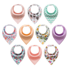 Little Tots Baby Bandana Drool Bibs 10pk
