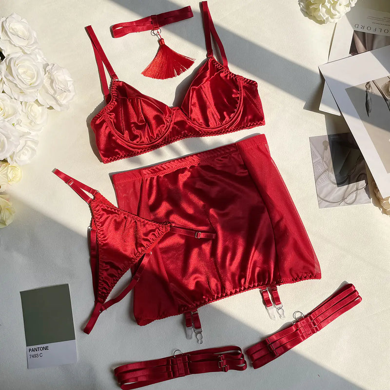 DIER Satin Fringe Fashion Lingerie for Women