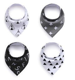 4-Pack Double Layer Fleece Baby Bibs
