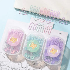 Creative Macaron Paper Clip and Stapler Set