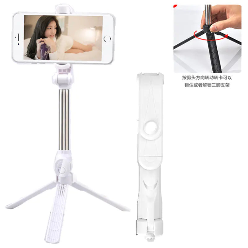 XT10S Tripod Selfie Stick with Beauty Light & XT02P Mini Bluetooth Selfie Stick
