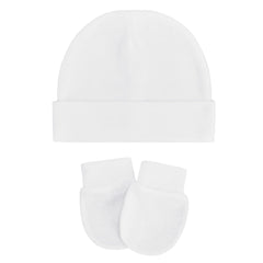 Zando White Baby Hat Newborn Baby Mittens