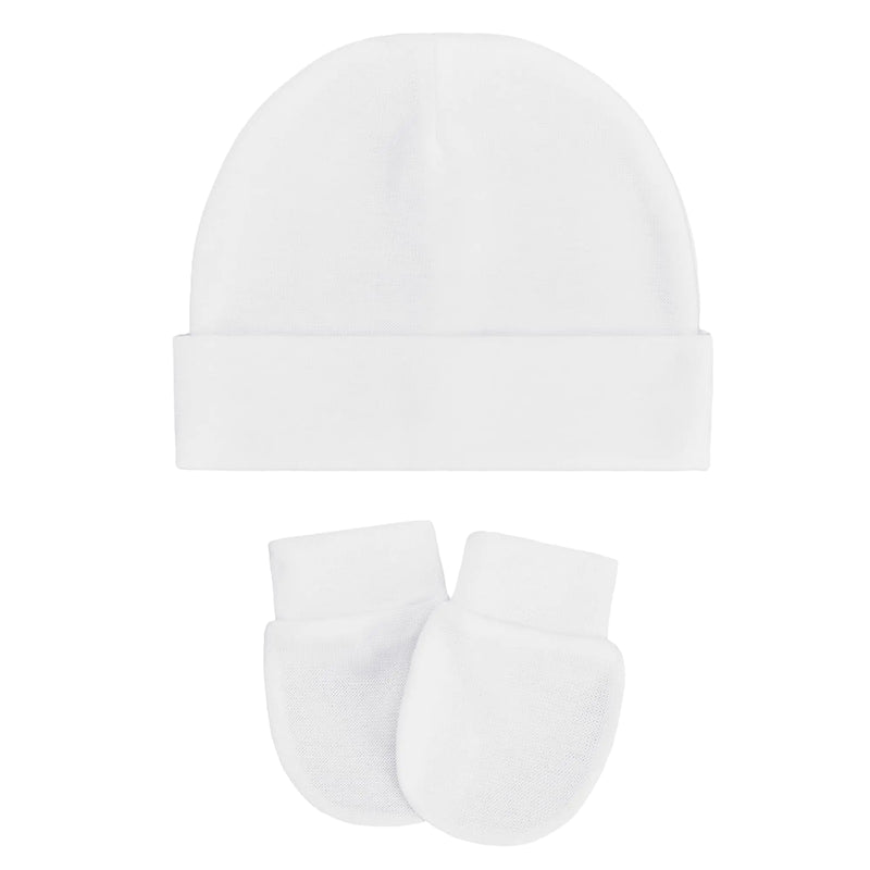 Zando White Baby Hat Newborn Baby Mittens