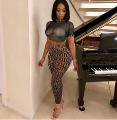 Mesh Pencil Pants Set