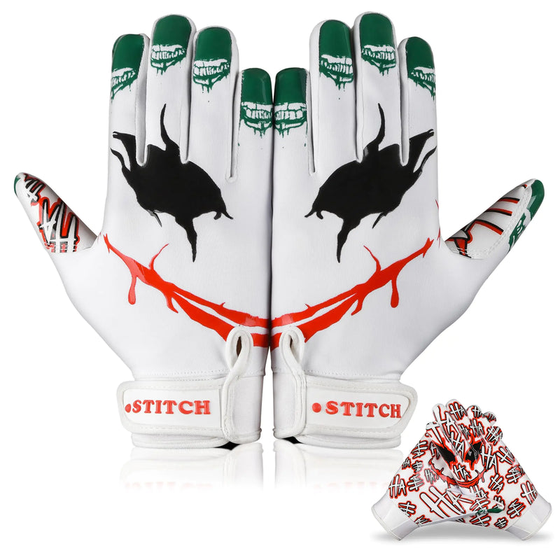 Football Gloves Jester face Adult & Youth Football Gloves