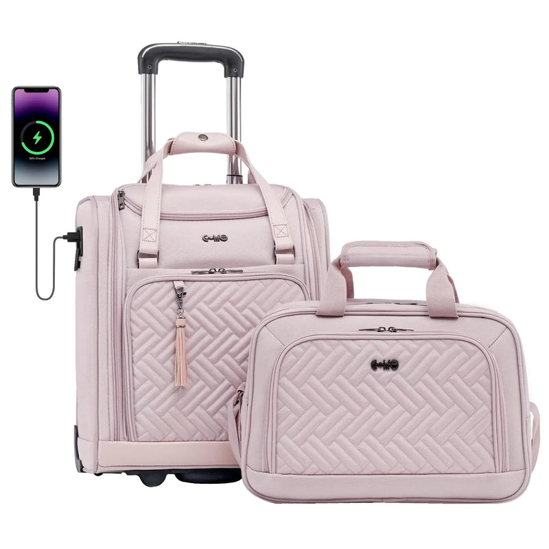 Coolife Luggage Carry On Luggage Underseat Luggage Suitcase