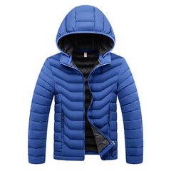 Men's Winter Casual Hooded Parka Jacket with Detachable Hat