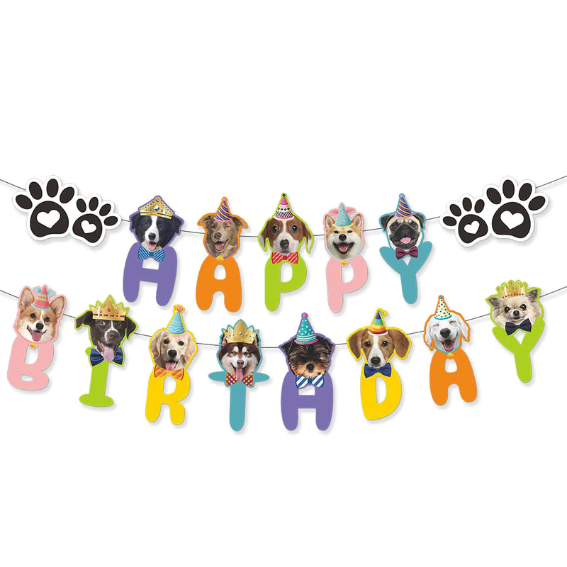 BIEUFBJI Dog Birthday Banner Decoration Dog Themed