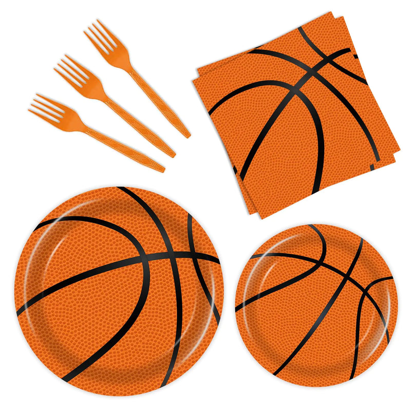 96 Pcs Basketball Plates and Napkins Party Supplies
