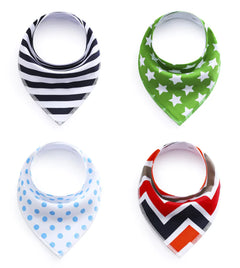 4-Pack Double Layer Fleece Baby Bibs