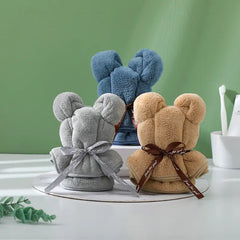 Cute Bear Shaped Washcloth - Super Soft Hand Towel