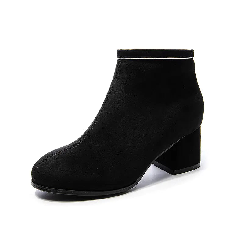 Black Martin Boots with Thick Heels