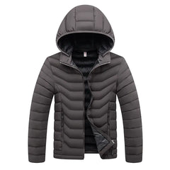Men's Winter Casual Hooded Parka Jacket with Detachable Hat